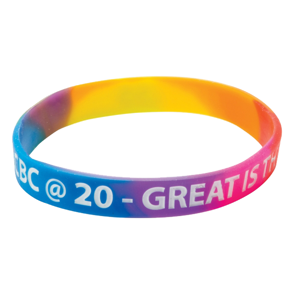 Multicoloured Printed Wristbands - Unprinted sample