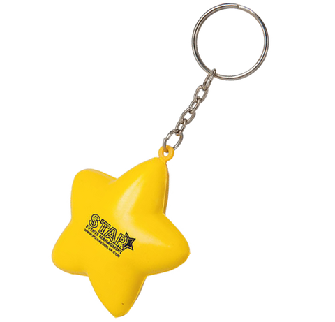 Low cost keyrings - Stress Star Keyrings  - PG Promotional Items