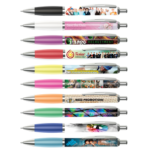 Low cost promotional pens - 360° Wrap Curvy Pens  - PG Promotional Items