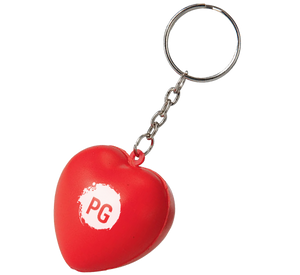 Low cost keyrings - Stress Heart Keyrings  - PG Promotional Items